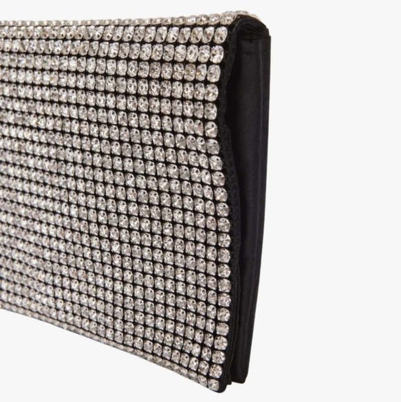 Amber Sceats Stella crystal silver rhinestone crossbody shoulder clutch bag - Picture 14 of 16